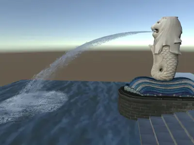 Merlion Singapore 3D lowpoly model  Low-poly 3D model