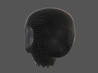 Cartoon Skull v2 001 Low-poly 3D model