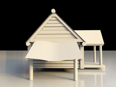 Salt Water Hut Low-poly 3D model