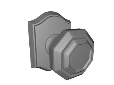 Crystal Privacy Door Knob with Traditional Arch Rose 3D model