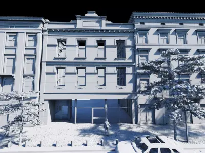 Classic stone facade-Building Classic Facade Element 3D model 2