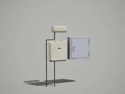 Fusebox electrical box Low-poly 3D model