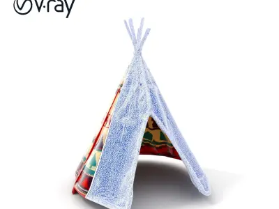 Colorful Teepee Tent Model Pack Low-poly 3D model purchase