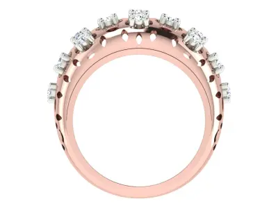 Light Weight Rose Gold Diamond Ring  -DDS RN 263 3D print model