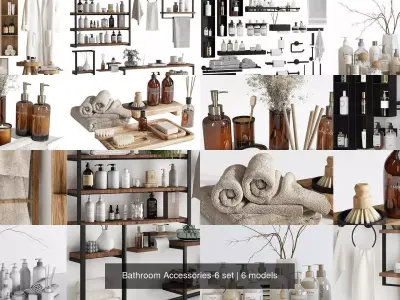 Bathroom Accessories-6 set 3D Model Pack