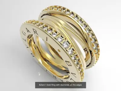BVLGARY BZERO Ring Gold 18k 3D Model Pack