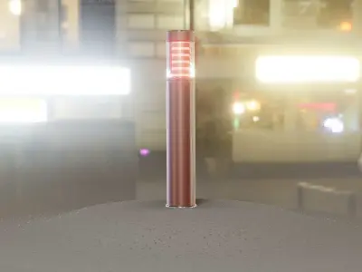 Dark Red Light-Column -17- Street-Light 9 Low-poly 3D model