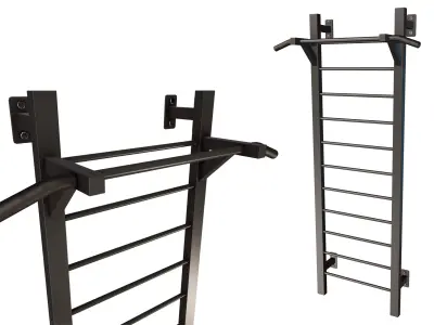 Wall Mounted Stall Bars with Pull Up Bar 3D model