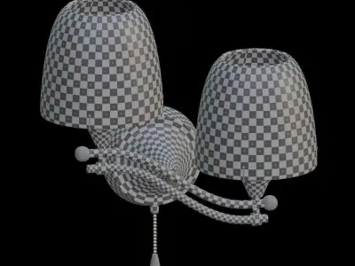 Yellow metallic wall lamp 3D model