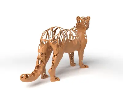 Leopard Dust Voronoi Low-poly 3D model