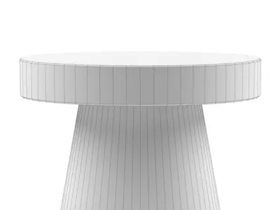 Foley Stone Od Side Table Tall White Low-poly 3D model
