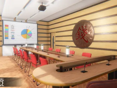 Conference hall - office Low-poly 3D model