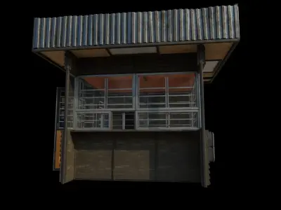 Old Dirty Soviet Kiosk Low-poly 3D model