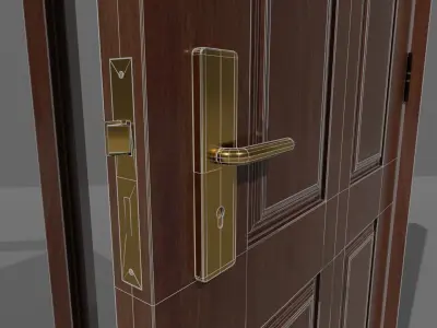 Wooden Door 3D model 3
