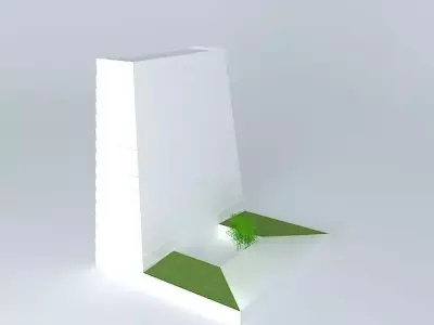 Prism building with plant in middle Free 3D model