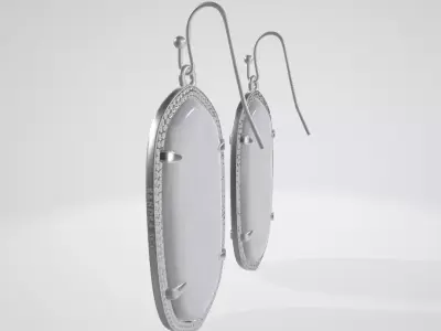 Kendra Scott Elle Slate Iridescent Earrings Low-poly 3D model