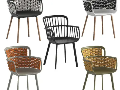 Chairs Eva P and Eva N from Tilia - 5 models 3D model