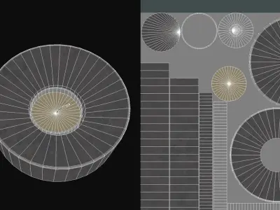 Tea Light Candle concrete Low-poly 3D model