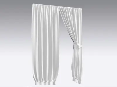 Curtain Low-poly 3D model