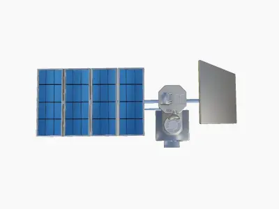 Satellite J08 Aluminum - SciFi Space Design Low-poly 3D model