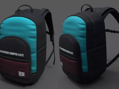 Backpack Camping Generic military combat soldier Color bag  Low-poly 3D model