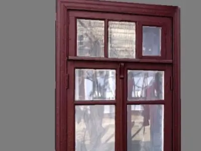 Window 7 wooden Low-poly 3D model