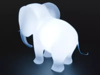 Indirect lighting of elephant 3D model