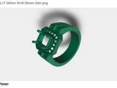 Women Ring with an Asscher Cut Center Stone 3D print model