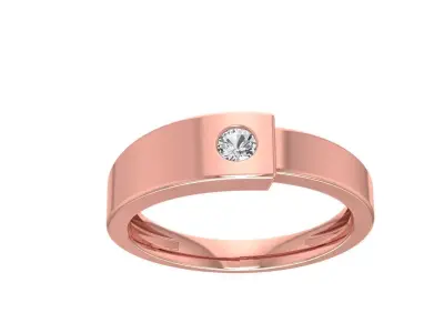 Solitaire Wedding Engagement Women Band Ring 3D print model 5