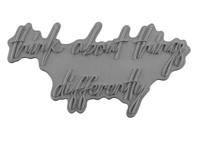 Think About Things Differently Neon Sign 3D model