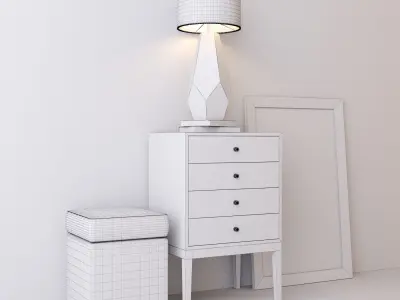 Console whith decor 4 3D model