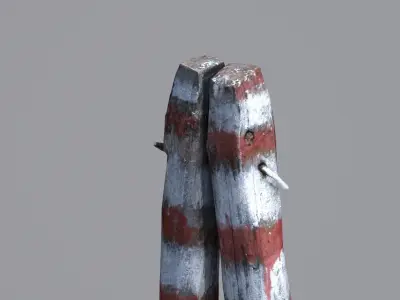 Wooden pillars Low-poly 3D model