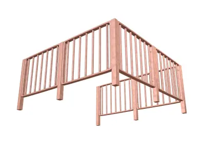 Iron Street Fence V4 003 Low-poly 3D model