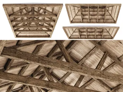 Wooden Ceiling V10  3D model