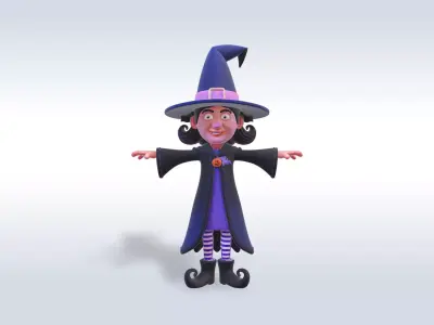 Adorable Witch Halloween Character  3D model