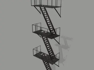 Fire Escape Low-poly 3D model