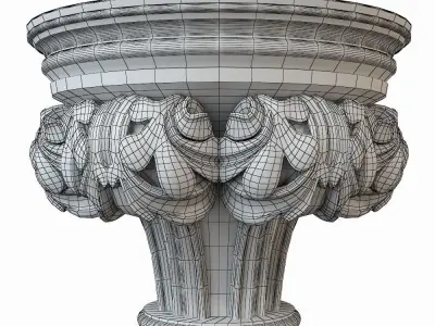 Gothic pilaster 3D model