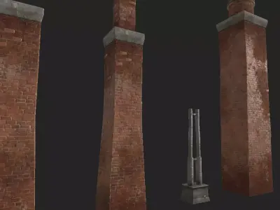 Brick Chimney  Low-poly 3D model