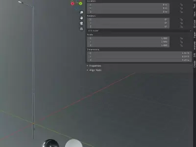Street Light 2 Galvanized F1 M1 K0 8000mm Low-poly 3D model