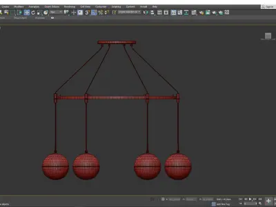 CEDAR and MOSS 8 6 LIGHT CHANDELIER Low-poly 3D model