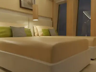 Hotel Room - Bedroom Low-poly 3D model