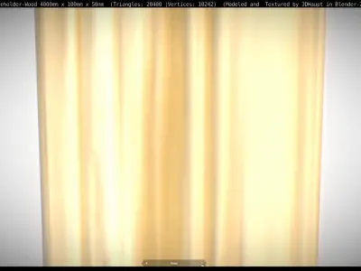 Placeholder-Wood 4000mm x 100mm x 50mm High-Poly Free 3D model