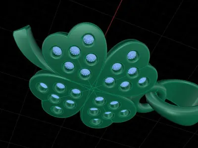 4 leaf clover Pendant 3dm stl 3D print model 3D print model