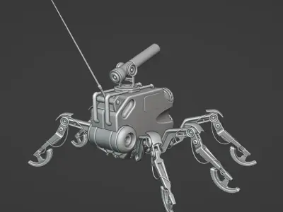 SpiderRobot Low-poly 3D model