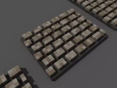 Voxel - Paved Path Free low-poly 3D model