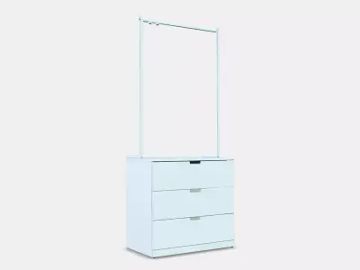 NORDLI Chest of 3 drawers 5 Low-poly 3D model