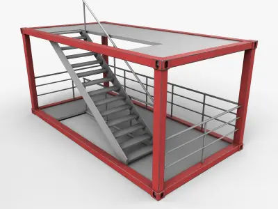 Stairs Container Low-poly 3D model