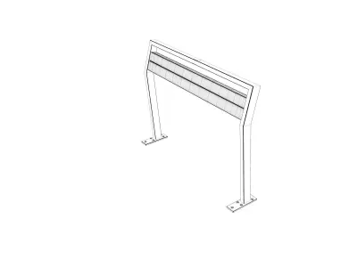 Japanese outdoor leaning bar 3D model