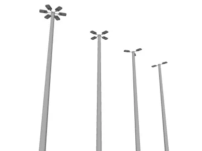 Concrete Lamp Post - Light Pole - Street Light - Group 01 3D model