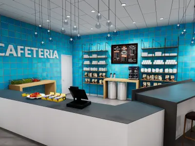 Lobby Cafe Low-poly 3D model